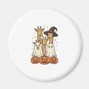 Cute Halloween Giraffe Ghost Pumpkin Shirt Design_ Magnet