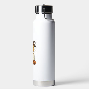 Cute Halloween Giraffe Ghost Pumpkin Shirt Design_ Water Bottle