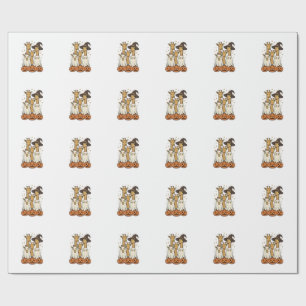 Cute Halloween Giraffe Ghost Pumpkin Shirt Design_ Wrapping Paper