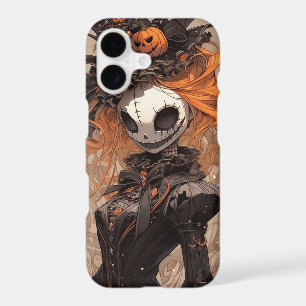 Cute Halloween Girl with Pumpkin iPhone 17 Case