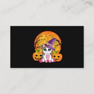 Cute Halloween Girls Witchy Unicorn Halloween Business Card