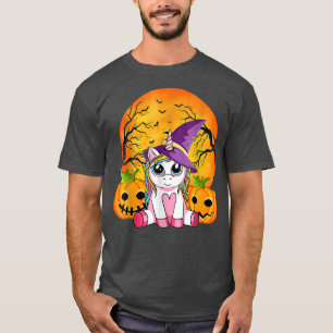 Cute Halloween Girls Women Witchy Unicorn Hallowee T-Shirt