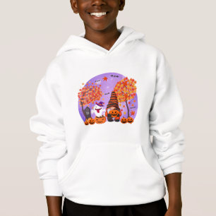 Cute Halloween Gnome And Ghost Boy's Hoodie