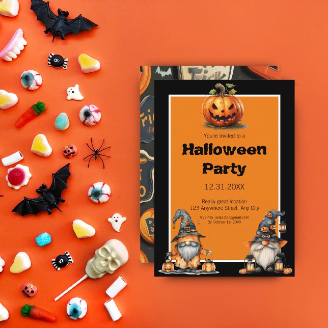 Cute Halloween Gnome Invitation (Creator Uploaded)