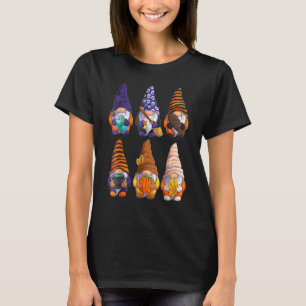 Cute Halloween Gnomes Autumn Pumpkins Fall Holiday T-Shirt