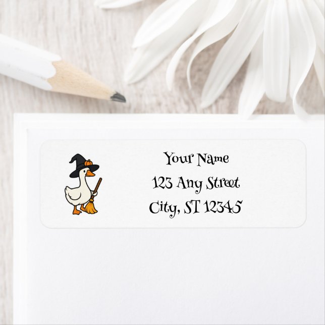 Cute Halloween Goose Return Address Label (Insitu)
