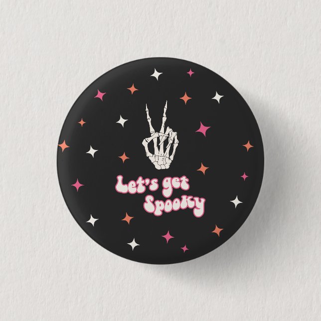 Cute Halloween Groovy Skeleton  3 Cm Round Badge (Front)