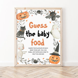 Cute Halloween Guess the Sweet Mess Baby Shower Poster