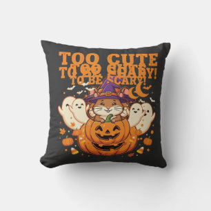 Cute Halloween Hamster Pumpkin Ghost Design_1 Cushion