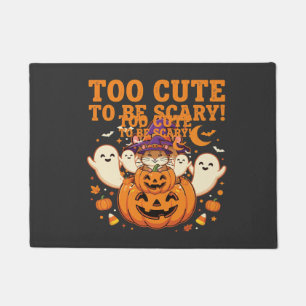 Cute Halloween Hamster Pumpkin Ghost Design_1 Doormat