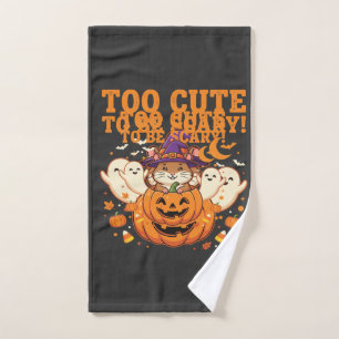 Cute Halloween Hamster Pumpkin Ghost Design_1 Hand Towel