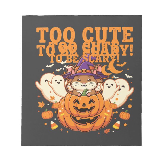 Cute Halloween Hamster Pumpkin Ghost Design_1 Notepad (Front)