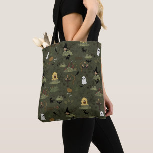 Cute Halloween Haunted Forest Pattern Tote Bag