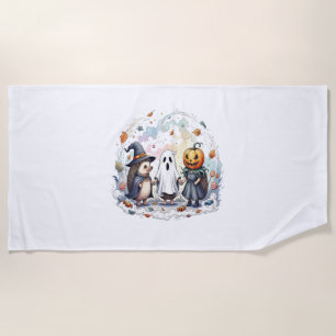 Cute Halloween Hedgehogs Costume Beach Towel