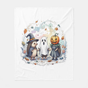 Cute Halloween Hedgehogs Costume Fleece Blanket