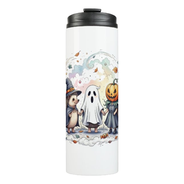 Cute Halloween Hedgehogs Costume Thermal Tumbler (Front)