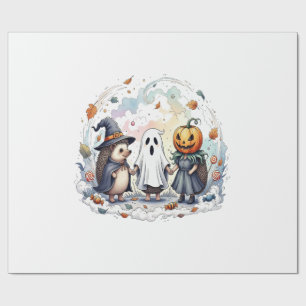 Cute Halloween Hedgehogs Costume Wrapping Paper