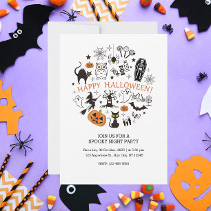 Cute Halloween Icons Party Invitation