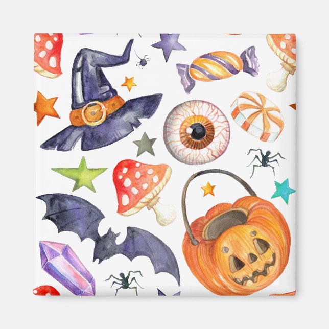 Cute Halloween illustration Magnet (Front)