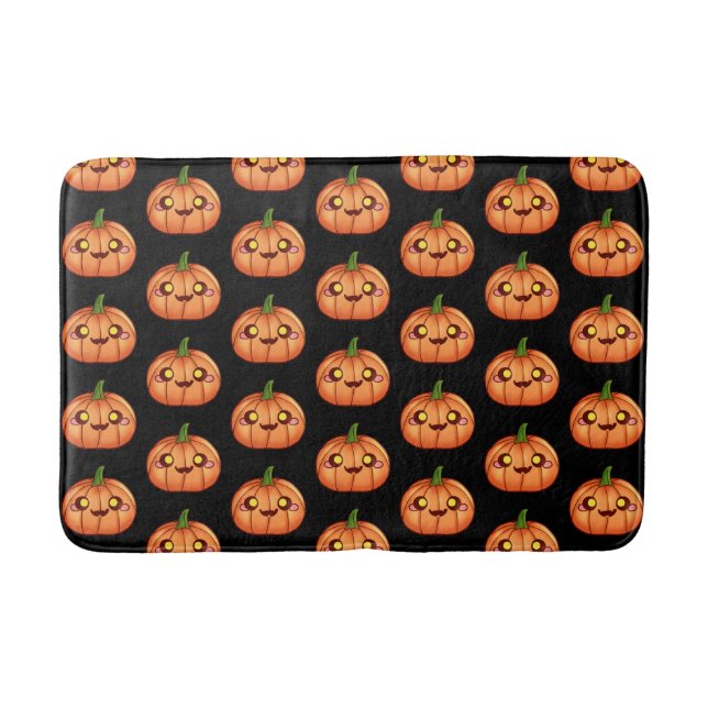 Cute Halloween Jack O Lantern  Bath Mat (Front)