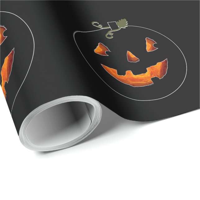 Cute Halloween Jack-o'-lantern  Wrapping Paper (Roll Corner)