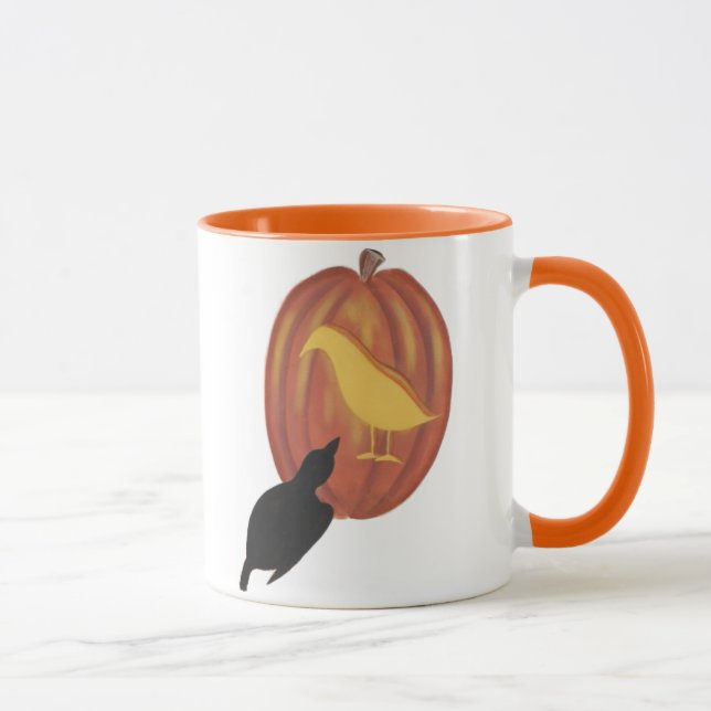 Cute Halloween Jack O'Lantern and Crow Mug (Right)