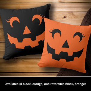 Cute Halloween Jack O'Lantern Double Sided Pumpkin Cushion