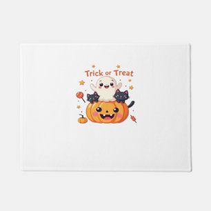 Cute Halloween - Kawaii Ghost and Black Cats Class Doormat