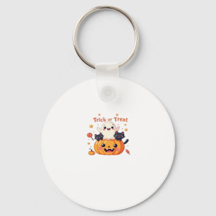Cute Halloween - Kawaii Ghost and Black Cats Class Key Ring
