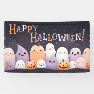 Cute Halloween Kawaii Ghost Banner