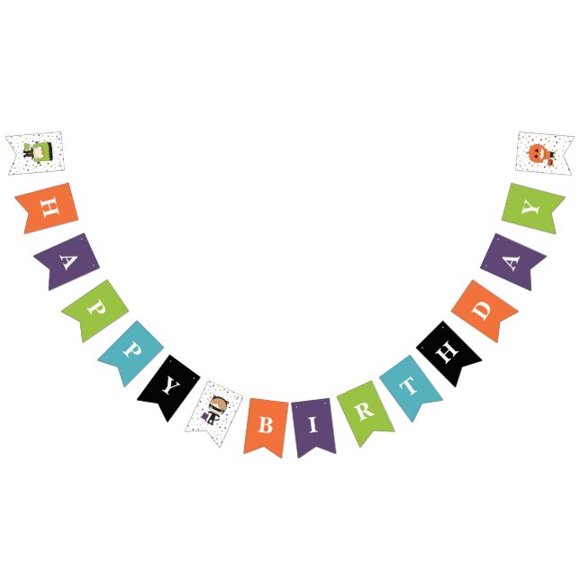 Cute Halloween Kids BIRTHDAY Party Bunting (All)