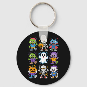 Cute Halloween Kids Cartoon Ghost Zombie Vampire Key Ring