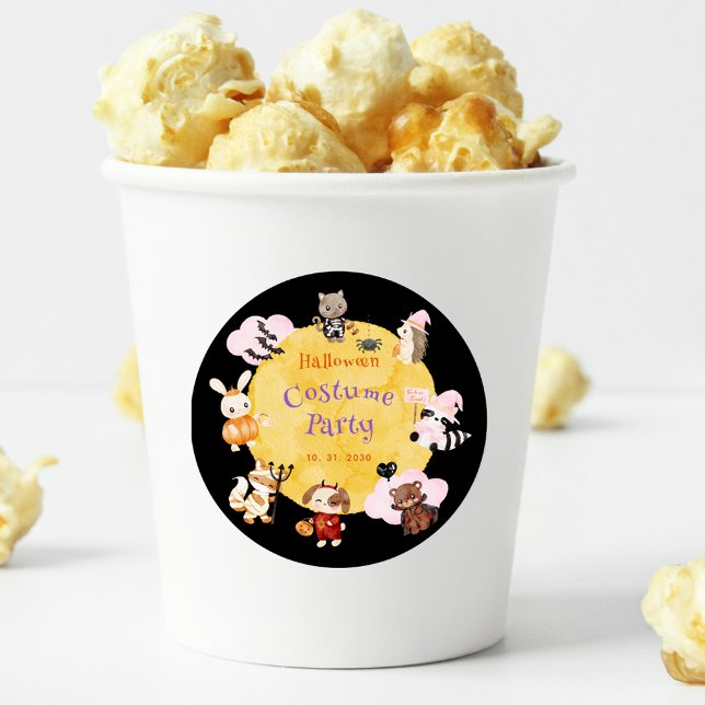Cute Halloween Kids Costume Party Classic Round Sticker (Creator Uploaded)