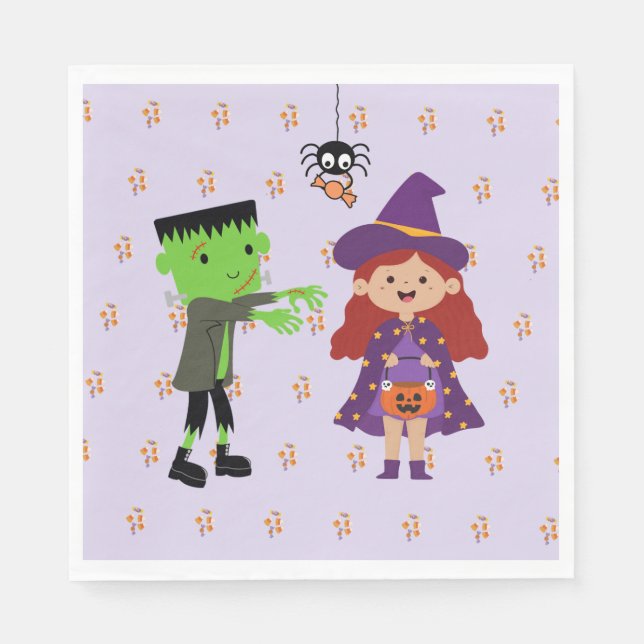 Cute Halloween Kids Party Napkin (Front)