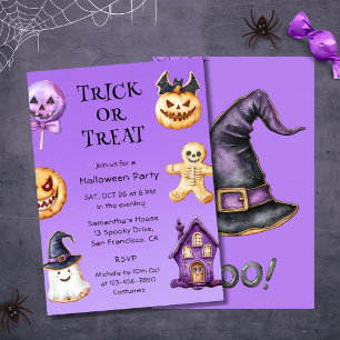 Cute Halloween Kids Party Trick or Treat Invitation
