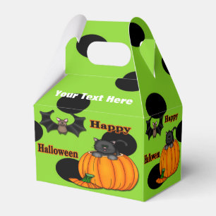 Cute Halloween Kitten, Bat Gable Favour Box