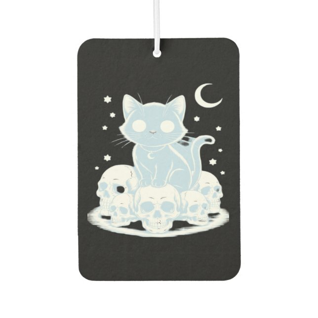 Cute Halloween Kitten Cat Gothic Aesthetic Essenti Car Air Freshener (Front)