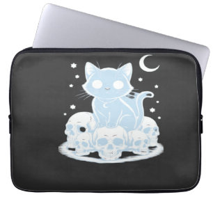 Cute Halloween Kitten Cat Gothic Aesthetic Essenti Laptop Sleeve