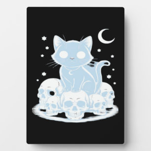 Cute Halloween Kitten Cat Gothic Aesthetic Essenti Plaque