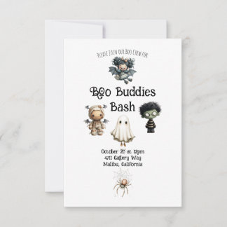 Cute Halloween Little Boo Bash Party Invitation