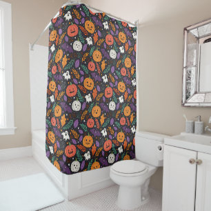 Cute Halloween Magic Pattern Shower Curtain