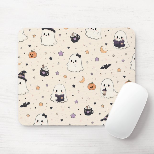 Cute Halloween Mini Ghost Mouse Pad (With Mouse)