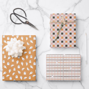 Cute Halloween Modern Pastel Ghost Gift Wrap