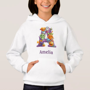 Cute Halloween Monogram Letter A Hoodie