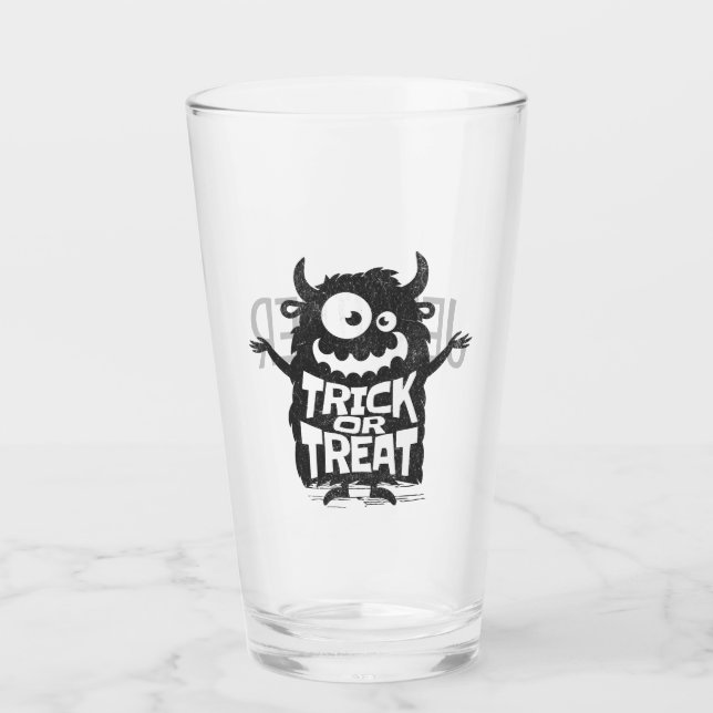 Cute Halloween monster Glass (Front)