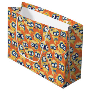Cute Halloween Monster Yellow Orange Large Gift Bag
