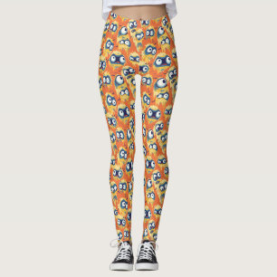 Cute Halloween Monster Yellow Orange Leggings