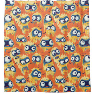 Cute Halloween Monster Yellow Orange Shower Curtain