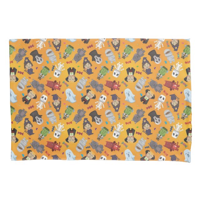 Cute Halloween Monsters Pattern Pillowcase (Front)