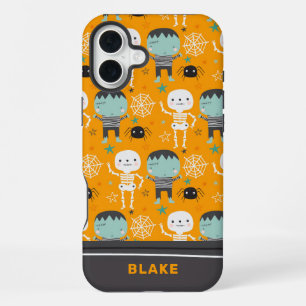 Cute Halloween Monsters Personalised iPhone 16 Plus Case